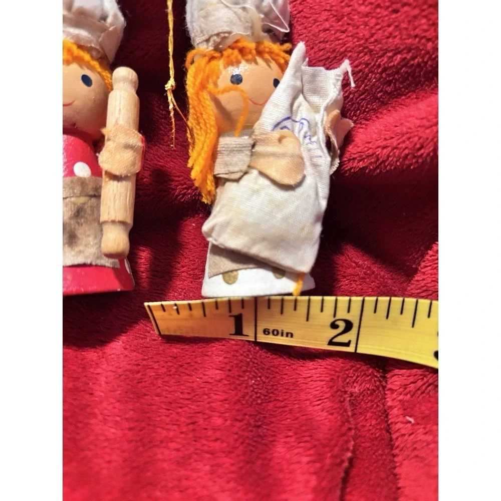 VTG Kurt Adler Chef Girls w/Hats Handpainted 4